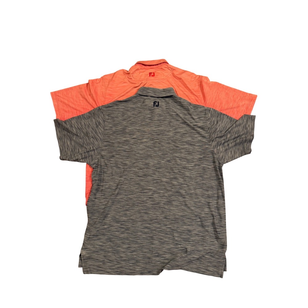Lot of 2 FootJoy ProDry Golf Polo Shirts Mens Large Grey Coral Space Dye Heather - Picture 11 of 14